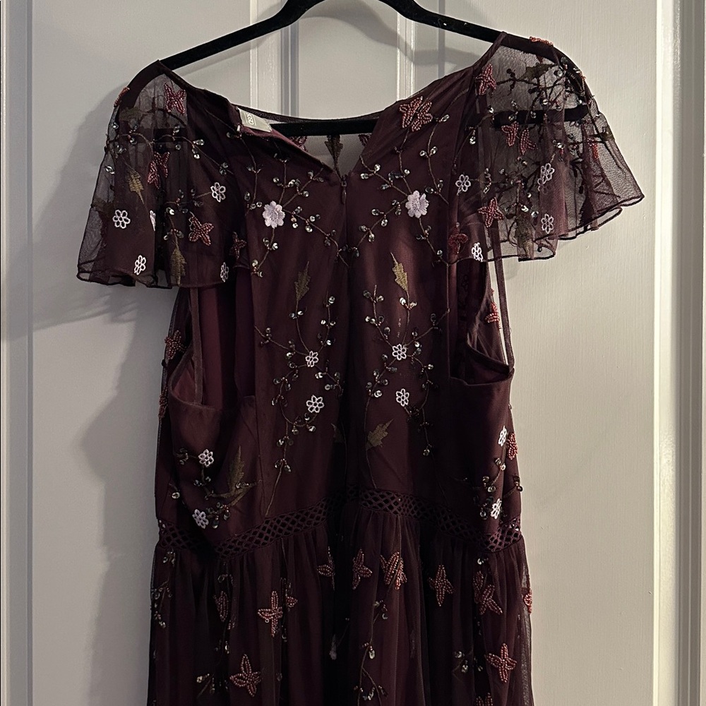 ASOS Curve Dark Purple beaded Maxi Dress 18 - Picture 7 of 8